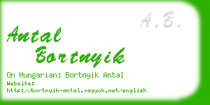 antal bortnyik business card